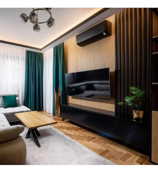 3D dekorativne lamele, lesene letvice za stena ali strop (28x37 mm) (črna)