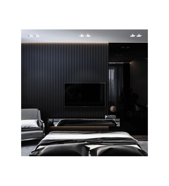 3D dekorativne lamele, lesene letvice za stena ali strop (28x37 mm) (črna)