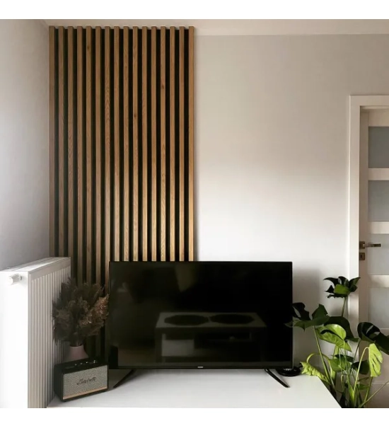 3D dekorativne lamele HRAST WOTAN, lesene letvice za stena ali strop (28x37 mm)