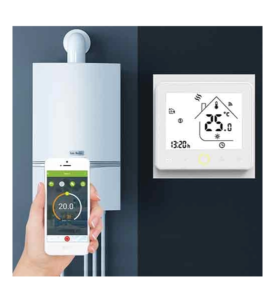 Wi-Fi pametni termostat, regulator temperature, vodni/plinski bojler, LCD zaslon na dotik 5A