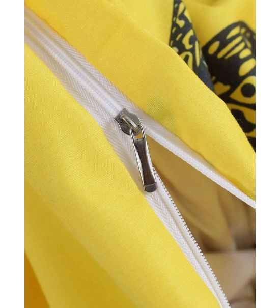 Posteljnina 160x200, BUTTERFLY, 3 delna, rumena z metulji