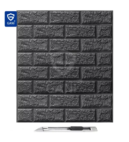 3D samolepljive tapete nalepke v izgledu opeke 3.5 mm (siva) (10 kosov / 5.39 m2)