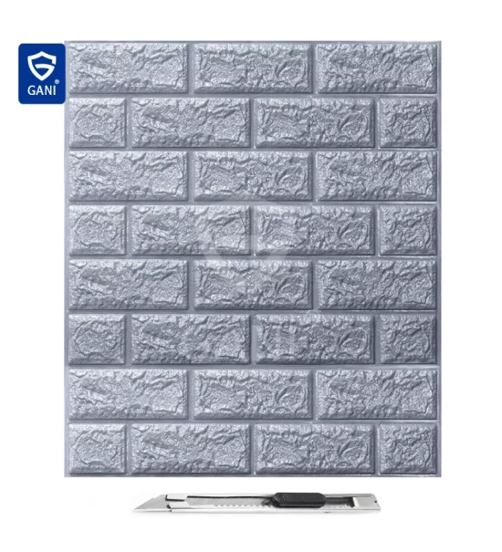 3D samolepljive tapete nalepke v izgledu opeke 3.5 mm (črna) (10 kosov / 5.39 m2)