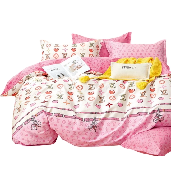 Obojestranska posteljnina 160x200, roza, 3 delna