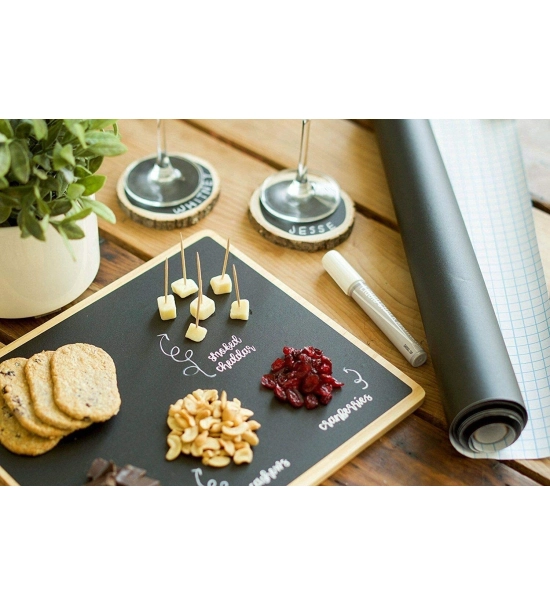 Samolepilna folija tipa "šolska tabla" za stena za otroško sobo 45x200 cm