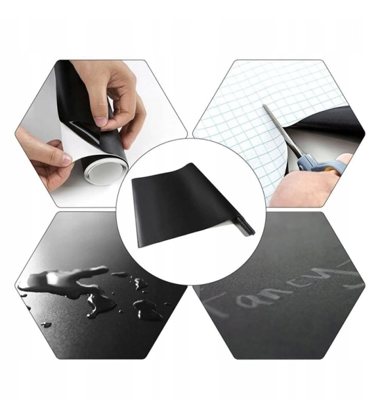 Samolepilna folija tipa "šolska tabla" za stena za otroško sobo 45x200 cm