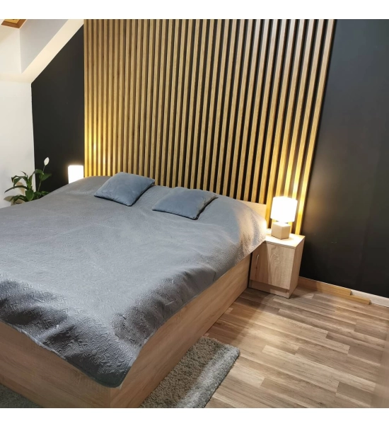 3D dekorativne lamele za stene in strop, lesena letev (zlato metalik) 16x28mm