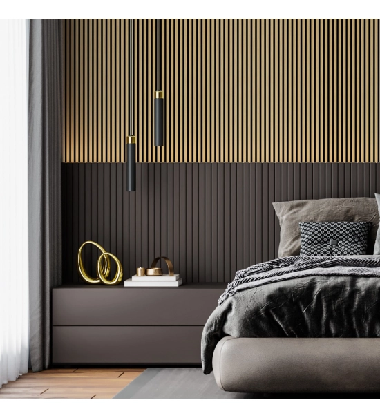 3D dekorativne lamele za stene in strop, lesena letev (zlato metalik) 16x28mm