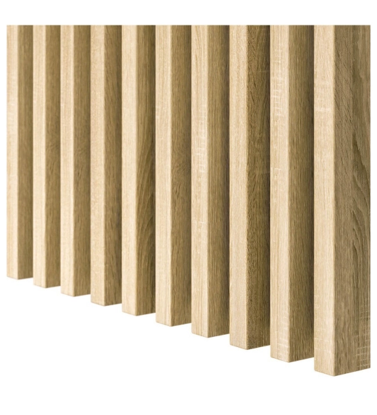 3D dekorativne lamele za stene in strop, lesena letev (hrast sonoma) 16x28mm