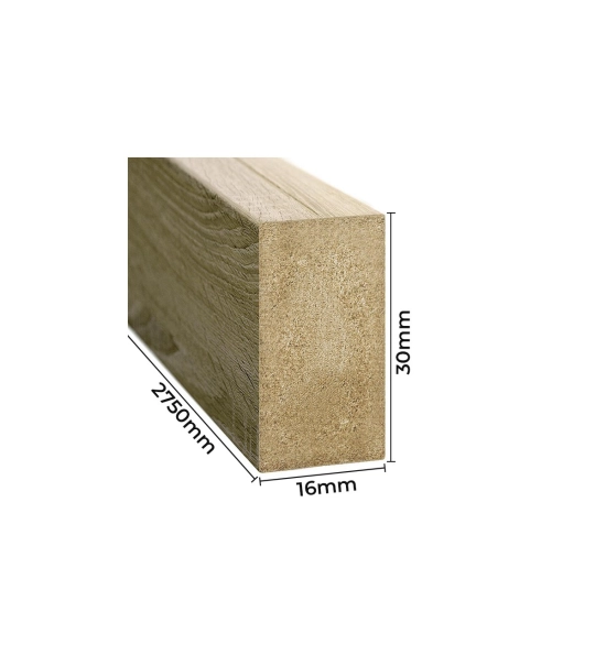 3D dekorativne lamele za stene in strop, lesena letev (hrast sonoma) 16x28mm