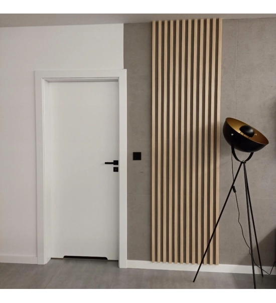 3D dekorativne lamele za stene in strop, lesena letev (hrast sonoma) 16x28mm