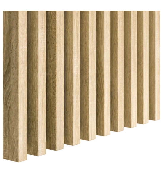 3D dekorativne lamele za stene in strop, lesena letev (hrast sonoma) 16x28mm