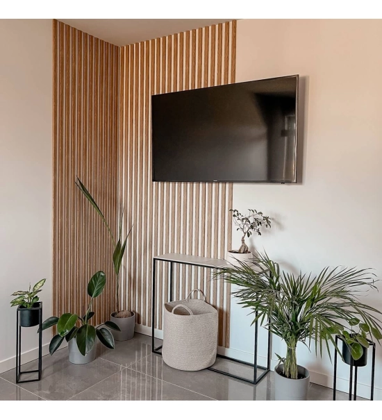 3D dekorativne lamele za stene in strop, lesena letev (naravni hrast) 16x28mm